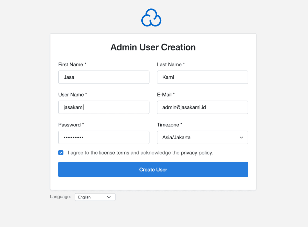 CloudPanel Admin User