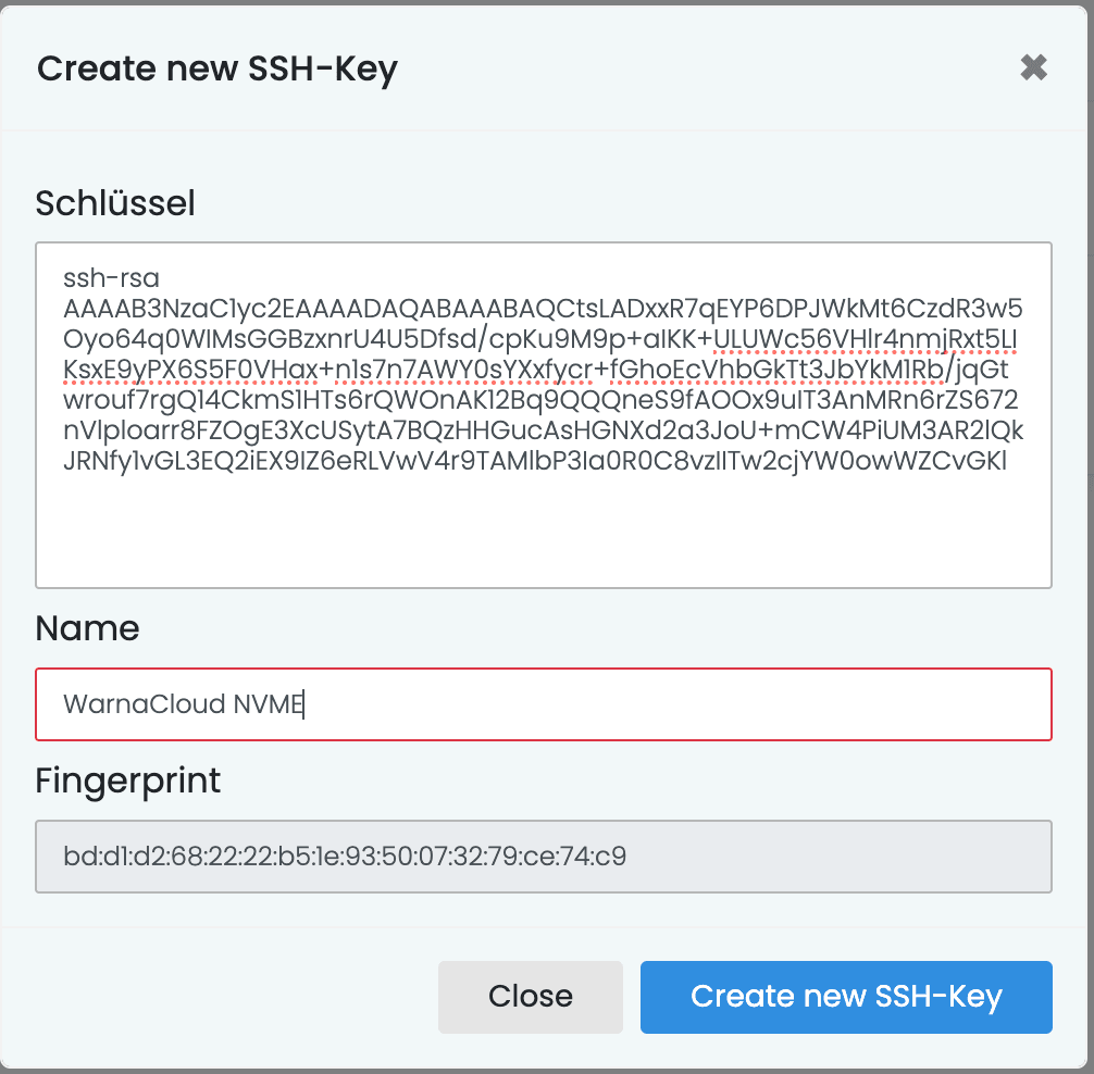 Create New SSH-Key