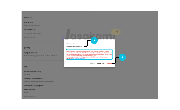 Menambahkan Custom Domain